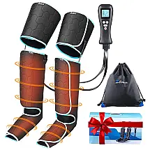 Massageador Elétrico de Compressão para Coxas, Pernas e Pés 4 Modos e 4 Intensidades, Bivolt, SOTION, Preto