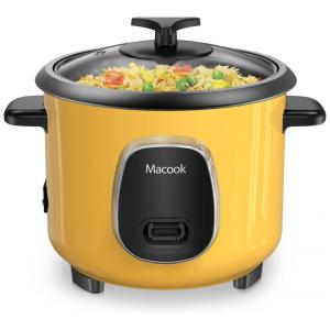 Panela de Arroz Elétrica 1,5L com Cesto Antiaderente e Função Manter Aquecido, 110V, Macook, Amarela
