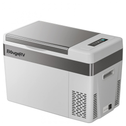 Geladeira e Congelador Portátil 30L com Tampa 12 24V DC 110 240 Volt AC, BougeRV, Cinza