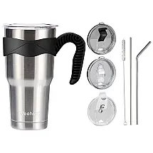 Copo Térmico 900 mL para Cerveja, Café com Isolamento a Vácuo, WEEHUXT, Preto