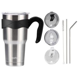 Copo Térmico 900 mL para Cerveja, Café com Isolamento a Vácuo, WEEHUXT, Preto