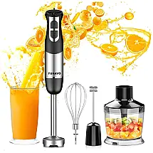 Mixer 5 em 1 com 12 Velocidades e Acessórios, 800W, 110v, FUNAVO HB 2068A4, Preto