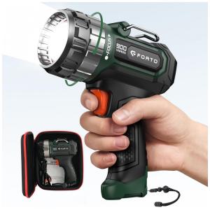 Refletor Recarregável Compacto FORTO com Foco Ajustável, 1400 Lumens, Suporte e Alcance de 823m, 3 Modos de Luz LED para Atividades ao Ar