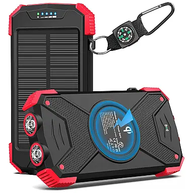 Powerbank Carregador solar, Qi Wireless