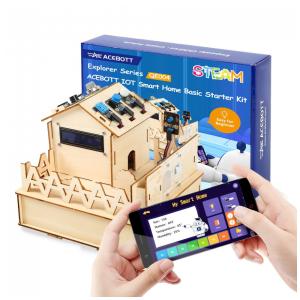 Kit casa inteligente ESP32 ACEBOTT QE004 com sensores IoT em madeira 3D compatível Arduino IDE para projetos STEM