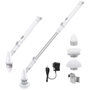 Vassoura Elétrica Rotativa 360 sem Fio com Cabo Flexível e 3 Acessórios, 110v, GAOXIN, Branco