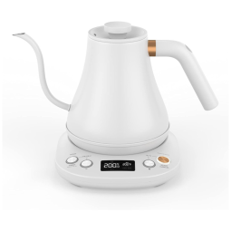 Chaleira Elétrica 800mL de Aço Inoxidável e Controle de Temperatura, 1200W, Branca, 110v, QCUQ C1lite, Preto