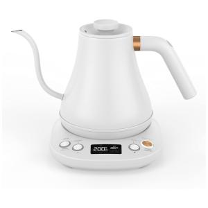 Chaleira Elétrica 800mL de Aço Inoxidável e Controle de Temperatura, 1200W, Branca, 110v, QCUQ C1lite, Preto