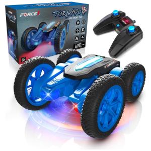 Carrinho de Controle Remoto, 4WD 2.4 Ghz, 360 com Bateria Recarregável, FORCE1, Azul