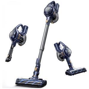 Aspirador de Pó 4 em 1, 1,3 Litros com Sucção Poderosa e Bateria Destacável, 110V, Voweek, Cinza e Azul Escuro