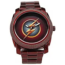 Relógio Analógico de Aço Inoxidável para Crianças de 5 até 15 Anos, The Flash FLT8006, Vermelho