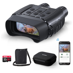 Binóculos Digital HD Infravermelho, 32GB, 10X Zoom, 1080p, Alcance 340M, AKASO NV01, Preto