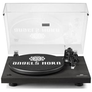 ANGELS HORN AT 3600L Vitrola, Toca Discos 2 Velocidades, sem fio, c, USB, 45 RPM, Marrom