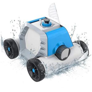 Aspirador Robô sem Fio Automático para Piscinas com Bateria Recarregável 5000 mAh, ciclo de até 90 Min, HITWBY, Azul