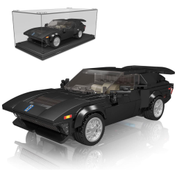 Kit de Construção Supercarro GTS-5 com 305 Peças e Vitrine de Acrílico para Crianças Acima de 8 Anos, Mold King, Preto