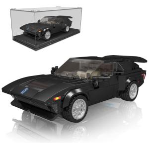 Kit de Construção Supercarro GTS-5 com 305 Peças e Vitrine de Acrílico para Crianças Acima de 8 Anos, Mold King, Preto