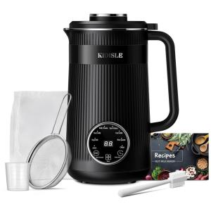 Máquina de Leite Vegetal 8 em 1, 950mL com Tela LED e Funções Início Retardado, Manter Quente e Ferver Água, KIDISLE, Preta