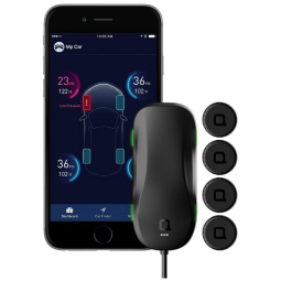 Monitor de segurança de pneu inteligente com Controle por APP, NONDA NDZUTMBKRAV, Preto