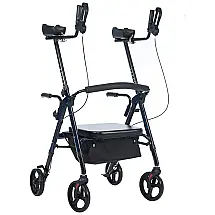 Andador Adulto Idoso com Freios de Loop Apoio de Braço, Cesto e Freios de Loop, Suporta até 226 Quilos, BEYOUR WALKER, Azul
