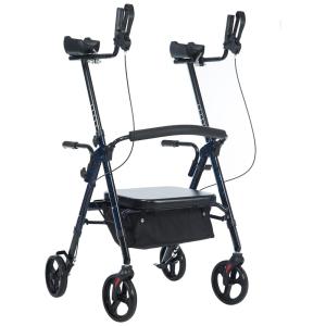 Andador Adulto Idoso com Freios de Loop Apoio de Braço, Cesto e Freios de Loop, Suporta até 226 Quilos, BEYOUR WALKER, Azul