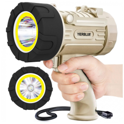 YIERBLUE Holofote Recarregável Combo de Refletor 1500 Lúmens LED, à Prova d'Água IP67, Luz de Destaque Spot COB, Resistente a Impactos