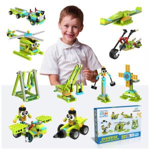 Kit de Montagem de Robô, 370 Peças de Construção Educacional, 100 Modelos STEM, Crianças 6 Anos, Presente Aniversário e Natal,Makerzoid