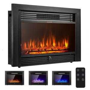 Lareira Elétrica de Embutir A53x72L com Controle Remoto e Temporizador, 110V, YODOLLA, Preta