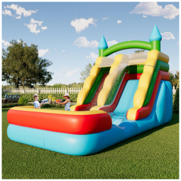 Parque Aquático Inflável Com Escorregador e Piscina Albott - Diversão Garantida para Adultos e Crianças!