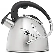 Chaleira de Chá 2L em Aço Inoxidável com Apito e Alça Ergonômica, EVERYDAY SOLUTIONS 3042 SS, Prateado
