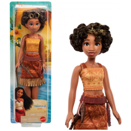 Boneca Loto Disney Moana 2 com 2 Acessórios, Roupa Removível com Cinto e Machado, Inspirada no Filme.