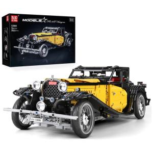 Kits de Construção Carro Antigo Carro Retrô com 3564 Peças para Crianças e Adultos, Mould King, Preto e Amarelo