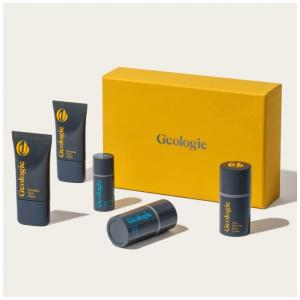 Kit Skincare de Cuidados com a Pele para Homens, 5 Produtos, GEOLOGIE, Amarelo