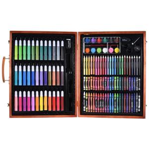 Kit de Pintura LEPSJGC com 148 Peças e Caixa de madeira Portátil, Marrom
