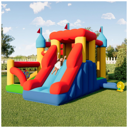 Parque Aquático Inflável Albott com Tobogã - Diversão Infinita para Crianças - Casa de Salto Inflável com Tecido Oxford Durável