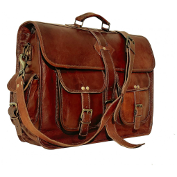 VC VINTAGE COUTURE Bolsa, Pasta de Couro Masculina para Laptop, Marrom