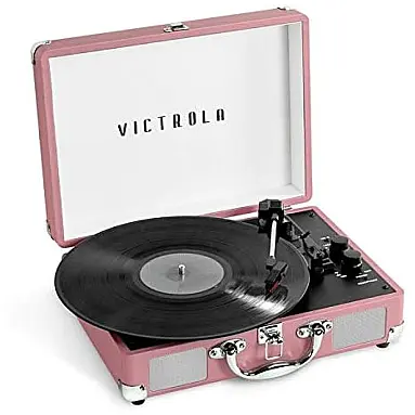 Toca Discos Retrô com Suporte