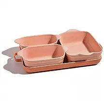 Conjunto de Assadeiras Our Place Bakeware 5 Peças Cerâmica Antiaderente Livre de PFAS Dourado Especiarias