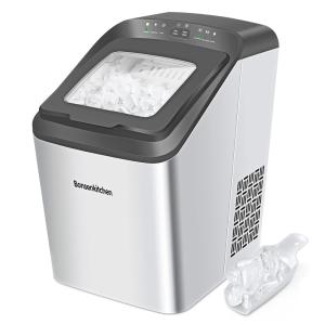 Máquina de Gelo Automática Portátil Produz até 14kg, 24H, Cor, 110v, BONSENKITCHEN IM8001 US, Prateado