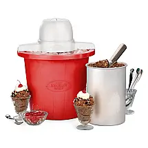 Máquina de Sorvete Elétrica Nostalgia Estilo Parlor, Faça Sorvetes Cremosos, Frozen Yogurt ou Gelato em Minutos, Aparelho Divertido para