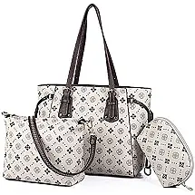 K.EYRE Bolsa Feminina de Ombro com Alça Superior, Carteira e Bolsa Transversal, 3 Un, Branco