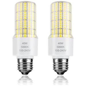 Lâmpada LED Base E26 5000K com 5000 Lumens na Cor Branca 300W, 2 Un, 110v, ZP GCL40 02U, Branco