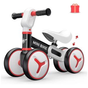 Bicicleta sem Pedal Infantil com 4 Rodas para Crianças de 1 a 3 Anos, ANCAIXIN BBYW, Preto