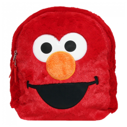 Mochila Escolar Infantil 30cm Sesame Street Elmo para Crianças, Vermelho