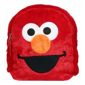 Mochila Escolar Infantil 30cm Sesame Street Elmo para Crianças, Vermelho
