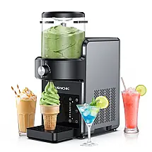 Máquina de Slush Raspadinha Evenchic 1,5L 6 Programas Compressor Sem Gelo Auto Limpeza Preto e Cinza 240V