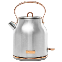 Chaleira Elétrica 1.7L em Aço Inoxidável com Desligamento Automático e Proteção Contra Fervura, 1500W, 110v, HADEN Heritage Kettle, Prateado