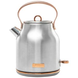 Chaleira Elétrica 1.7L em Aço Inoxidável com Desligamento Automático e Proteção Contra Fervura, 1500W, 110v, HADEN Heritage Kettle, Prateado