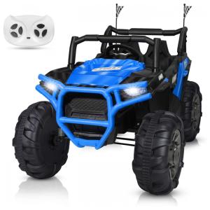 BAHOM Carrinho, Carro Elétrico Jeep, 2 lugares, 12V, c, controle remoto, USB MP3, 3 km, h, 2 a 6 anos, Azul