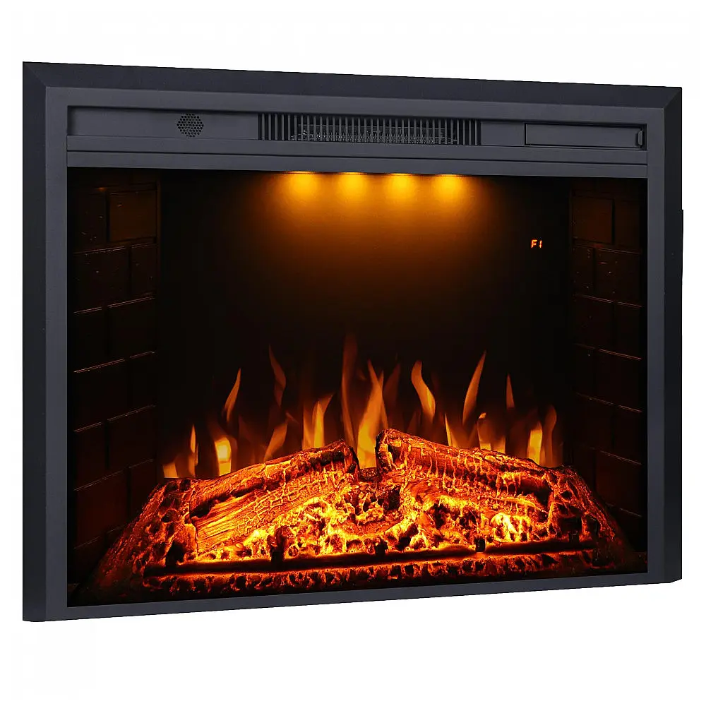 Lareira Elétrica de Embutir A63x77L com Controle Remoto e Proteção contra Superaquecimento, 1500W, 110V, VALUXHOME VEF28, Preto