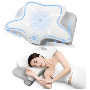 Travesseiro Cervical que Oferece Suporte para o Pescoço e Alívio da Dor no Ombro com Formato de Borboleta, 2 Alturas e Apoio de Braço